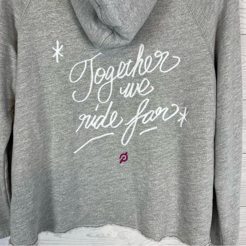 Peloton Together We Ride For Embroidered Hoodie Size Medium Gray - Picture 8 of 9